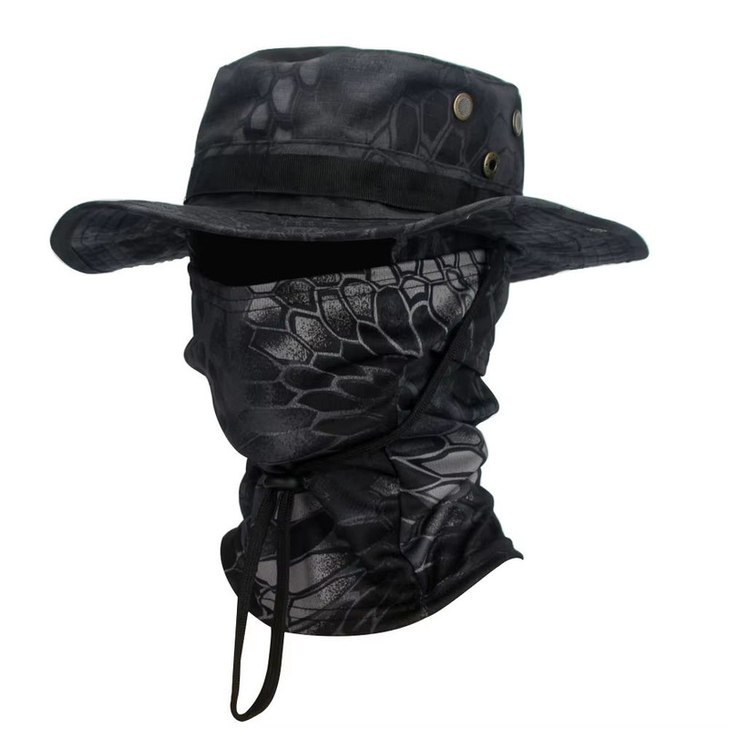 CamoShield Foldable Boonie Cap Balaclava Hat Suit WideBrim Outdoor SunProtection Cap 9