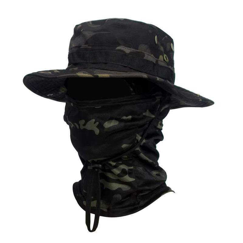 CamoShield Foldable Boonie Cap Balaclava Hat Suit WideBrim Outdoor SunProtection Cap 10