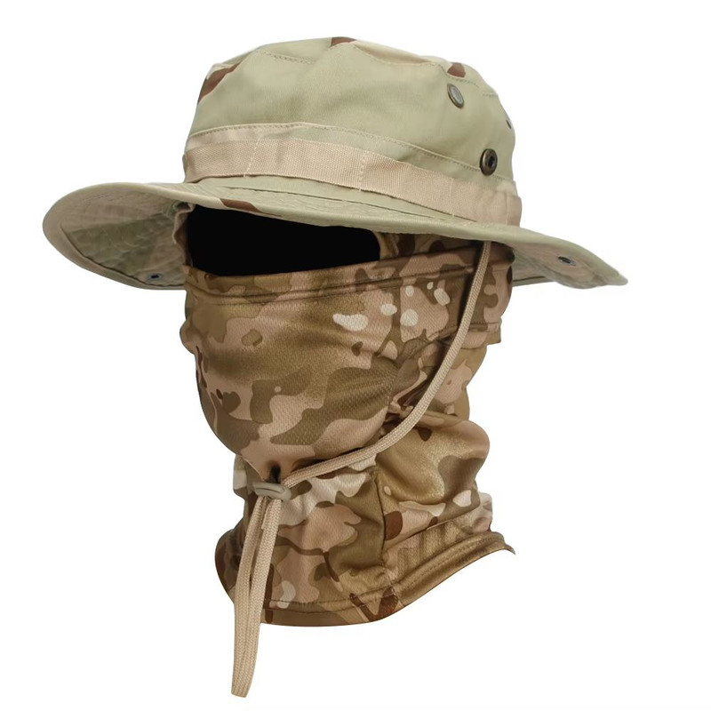 CamoShield Foldable Boonie Cap Balaclava Hat Suit WideBrim Outdoor SunProtection Cap 12