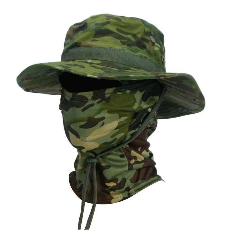 CamoShield Foldable Boonie Cap Balaclava Hat Suit WideBrim Outdoor SunProtection Cap 13