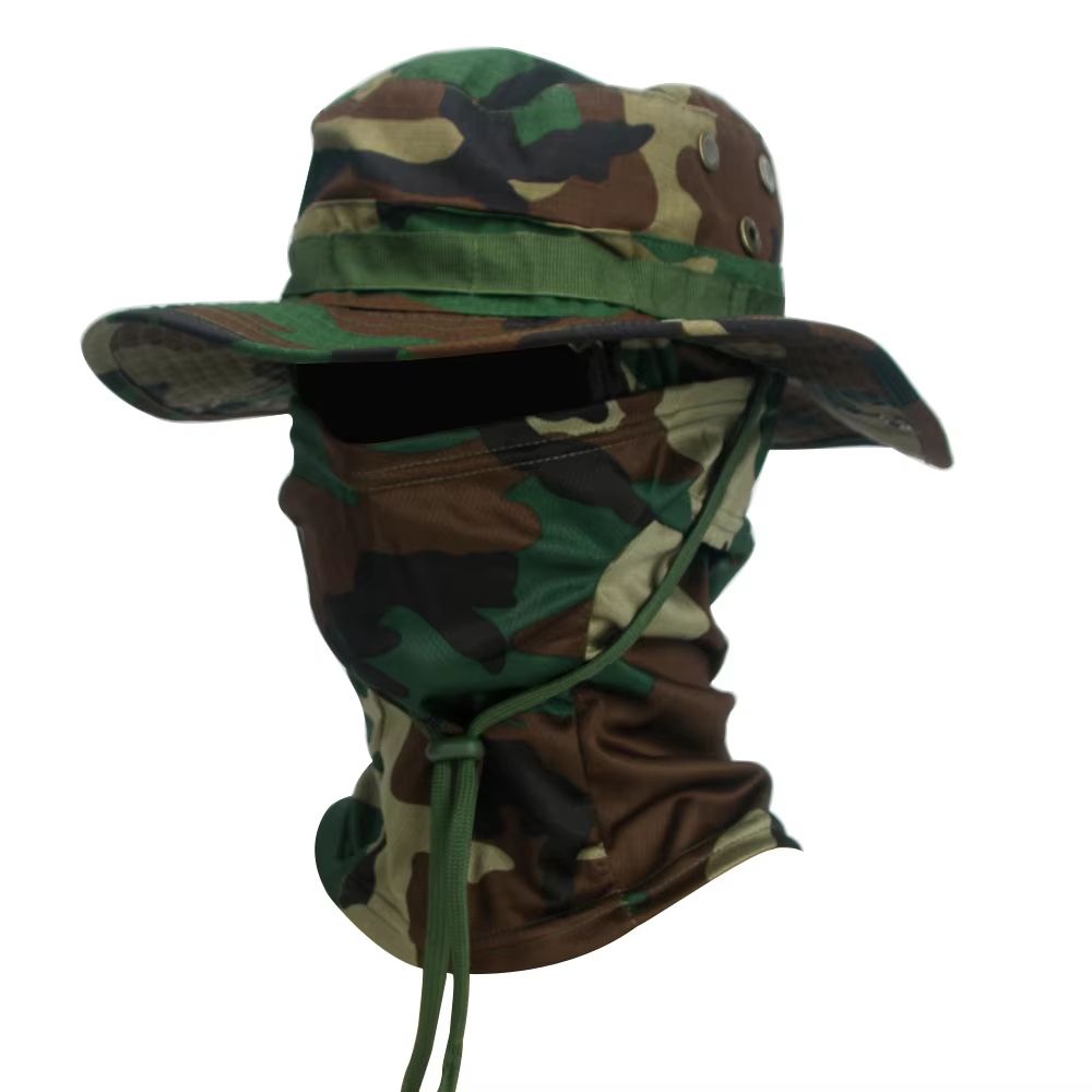 CamoShield Foldable Boonie Cap Balaclava Hat Suit WideBrim Outdoor SunProtection Cap 14