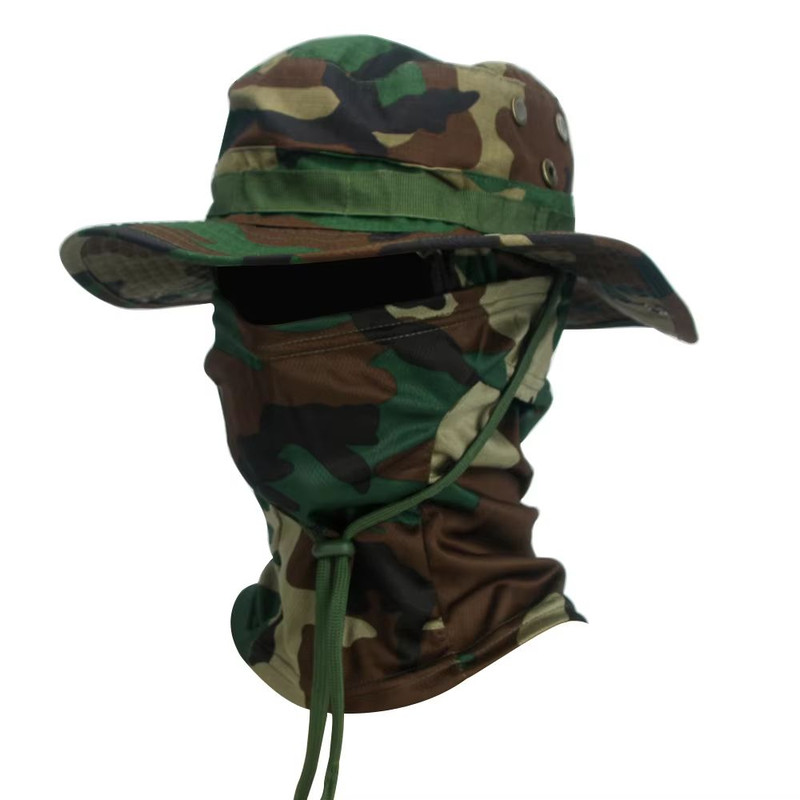 CamoShield Foldable Boonie Cap Balaclava Hat Suit WideBrim Outdoor SunProtection Cap 14