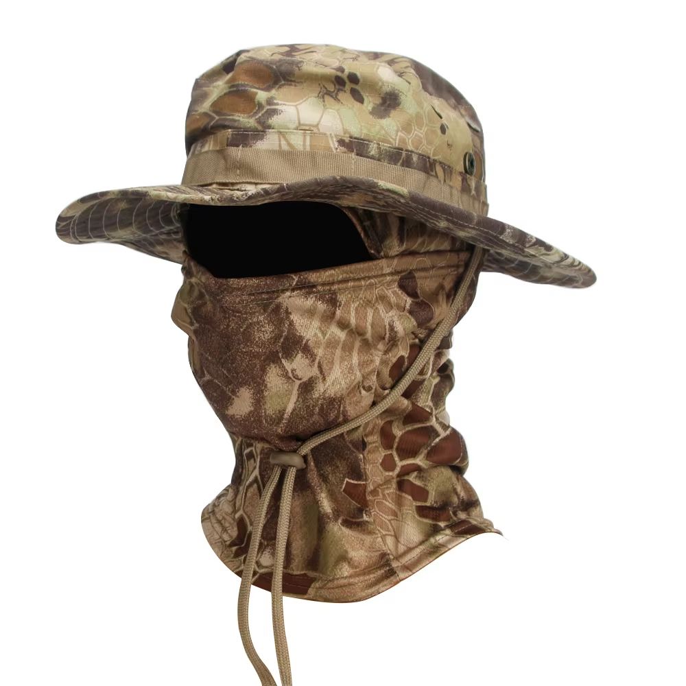 CamoShield Foldable Boonie Cap Balaclava Hat Suit WideBrim Outdoor SunProtection Cap 17
