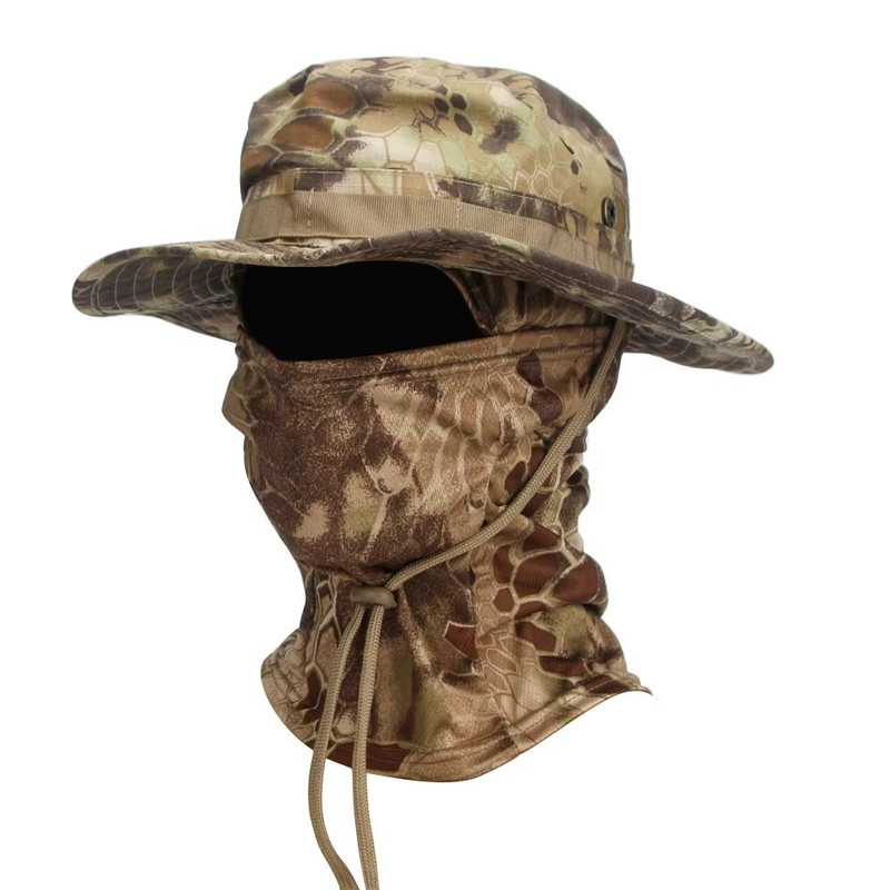 CamoShield Foldable Boonie Cap Balaclava Hat Suit WideBrim Outdoor SunProtection Cap 17
