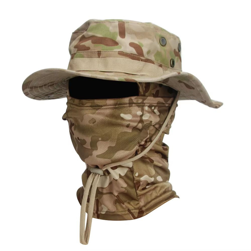 CamoShield Foldable Boonie Cap Balaclava Hat Suit WideBrim Outdoor SunProtection Cap 19