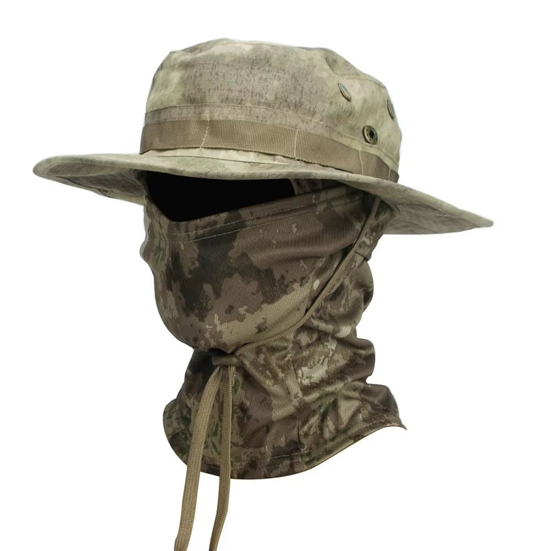 CamoShield Foldable Boonie Cap Balaclava Hat Suit WideBrim Outdoor SunProtection Cap 21
