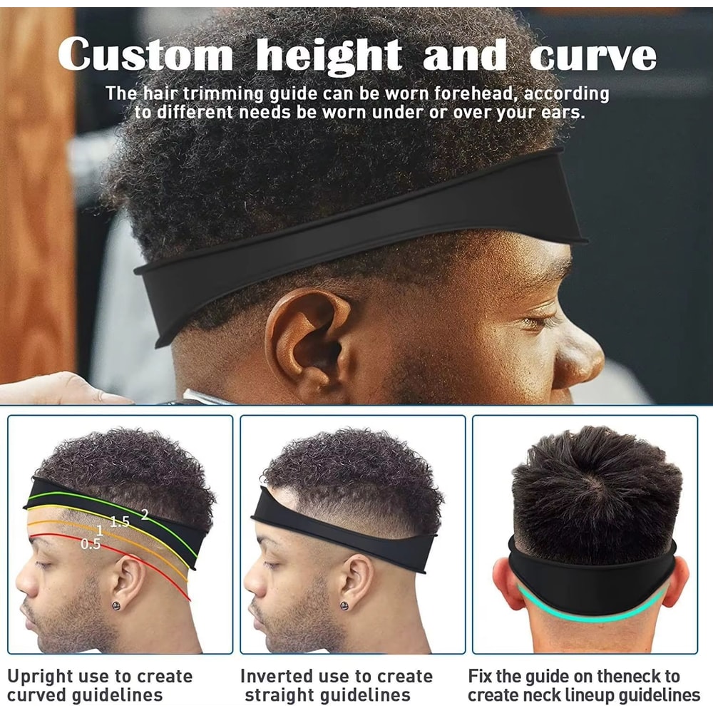 ProLine Curved Silicone Haircut Band DIY Neckline HairTrimming Guide 4