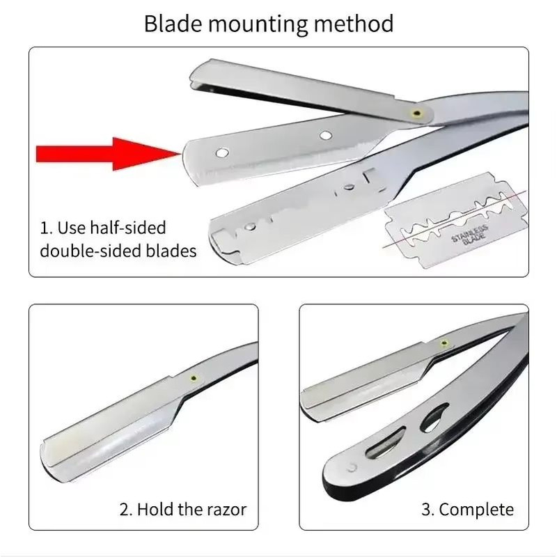PrecisionCut Professional StraightEdge Razor Stainless Steel Folding Shaver For Barbers Grooming 5