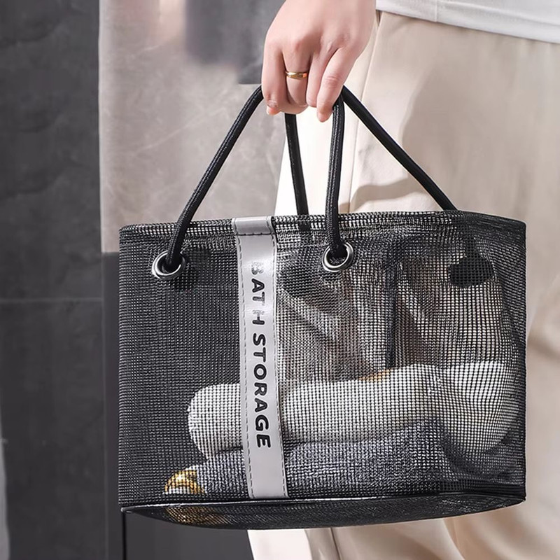 Eco Mesh 2in1 Collapsible Drain Basket Portable Travel Toiletry Swim Organizer Bag 0