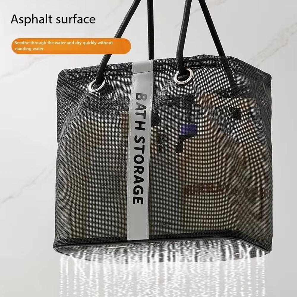 Eco Mesh 2in1 Collapsible Drain Basket Portable Travel Toiletry Swim Organizer Bag 2