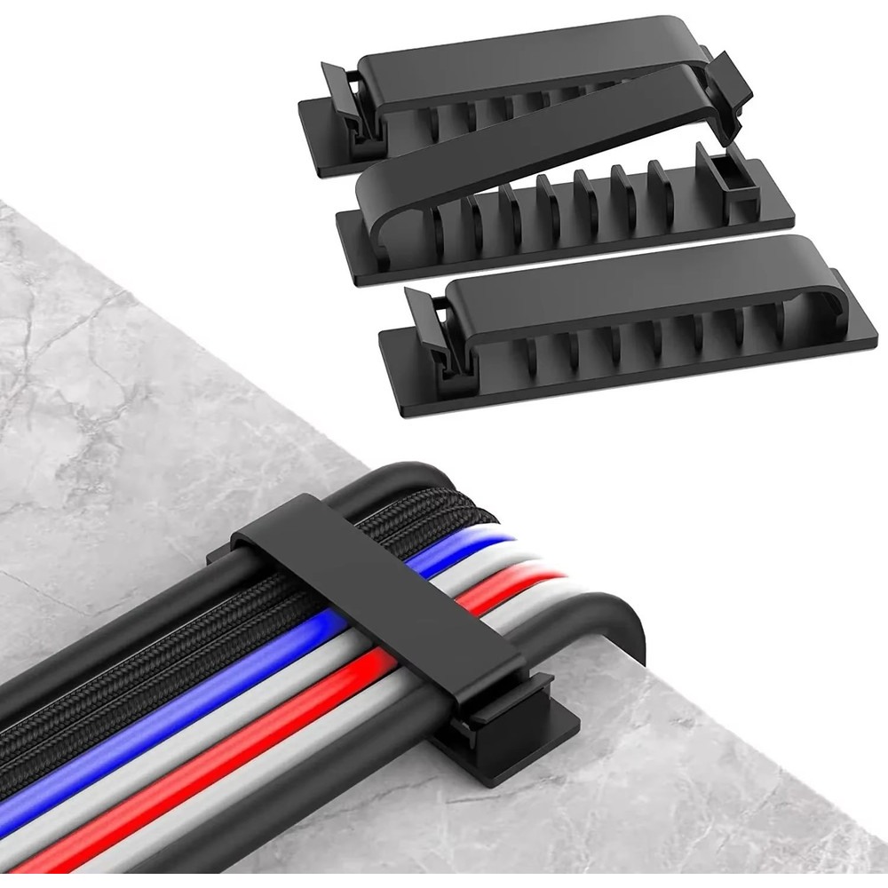 HandyGrip SelfAdhesive Cable Organizer Clips  Wire Tie  Clamp For Car Home  Office Cord Management 0