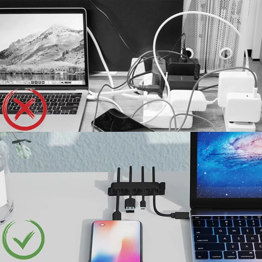 HandyGrip SelfAdhesive Cable Organizer Clips  Wire Tie  Clamp For Car Home  Office Cord Management 1