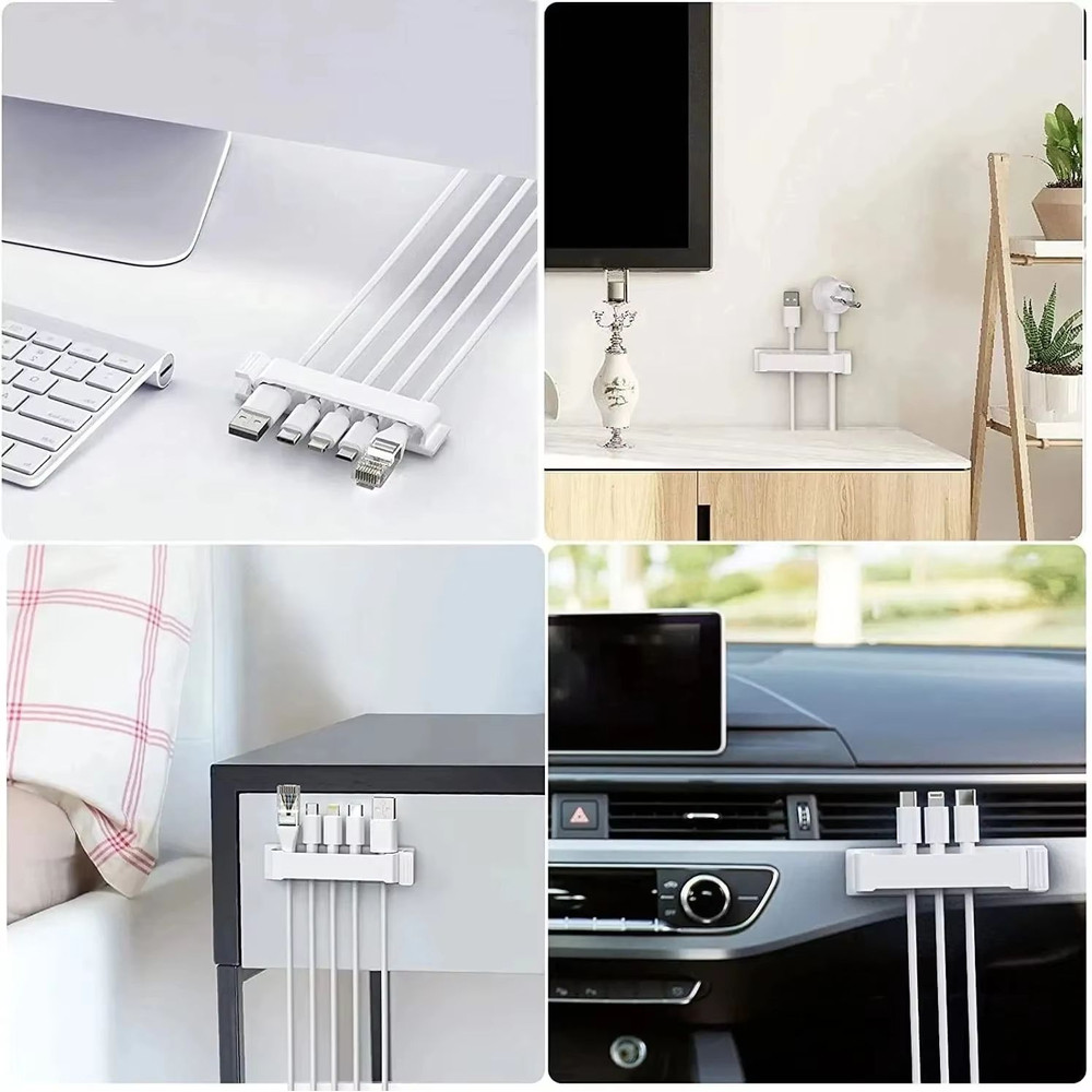HandyGrip SelfAdhesive Cable Organizer Clips  Wire Tie  Clamp For Car Home  Office Cord Management 5