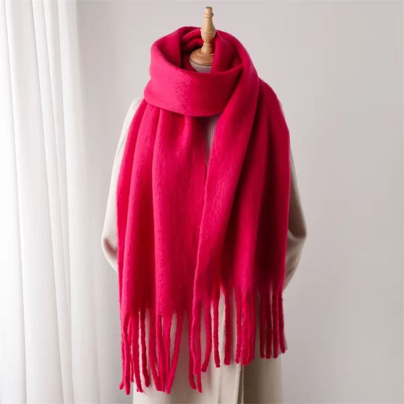 CozyLux Womens Winter Scarf Cashmere Feel Pashmina Wrap With Tassels 14