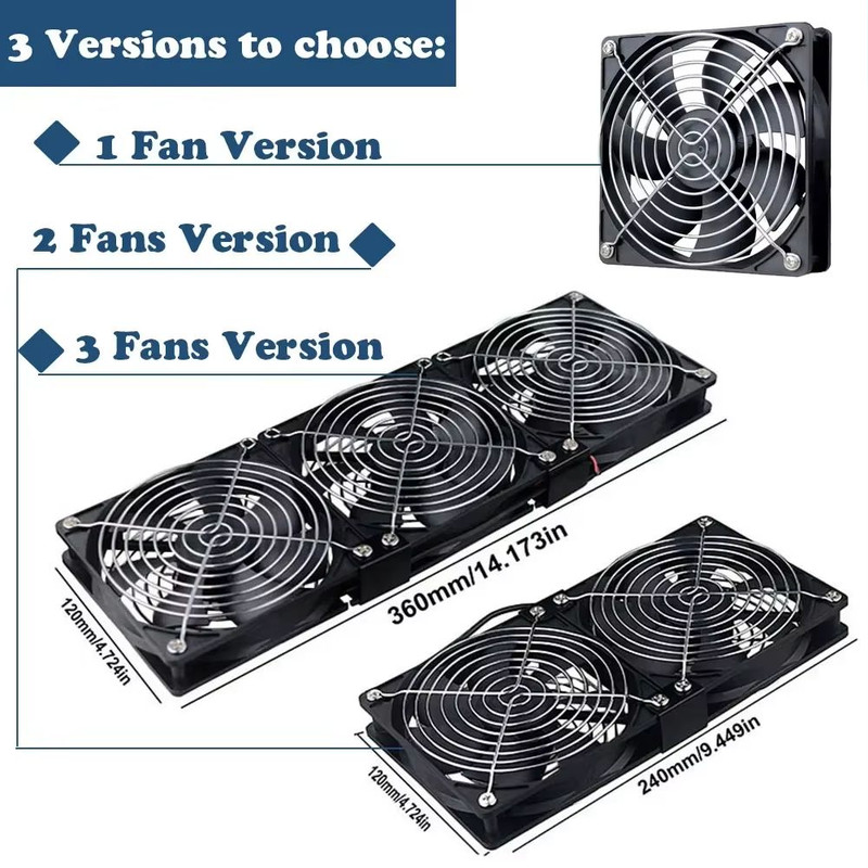 HighFlow 120 Mm 3000 RPM Cooling Fan With Speed Controller Universal Chassis Cabinet Airflow Solu 2