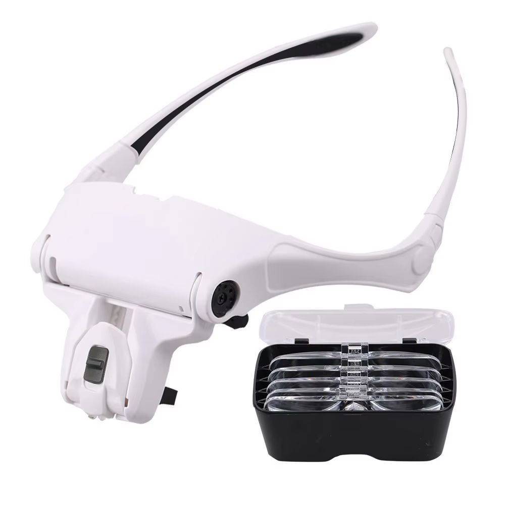 Headband LED Magnifying Loupe Jewelers Precision Glasses With Optical Lens Builtin Light 1