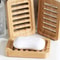 Natural Bamboo Drain Case Tray Wooden Soap Box For Bathroom Washroom Storage 0