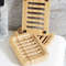 Natural Bamboo Drain Case Tray Wooden Soap Box For Bathroom Washroom Storage 4