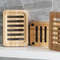 Natural Bamboo Drain Case Tray Wooden Soap Box For Bathroom Washroom Storage 5