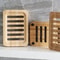 Natural Bamboo Drain Case Tray Wooden Soap Box For Bathroom Washroom Storage 5
