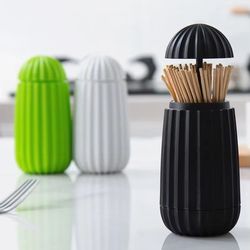 creative cactus automatic toothpick & swab dispenser box