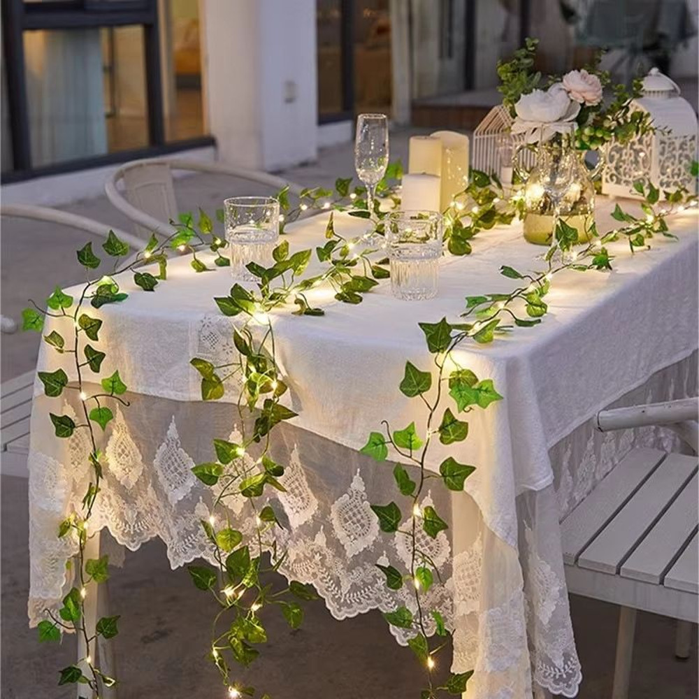 GreenLeaf 2 M Ivy Vine String Lights Artificial Green Leaf Fairy Light Garland For Wedding Party C 4