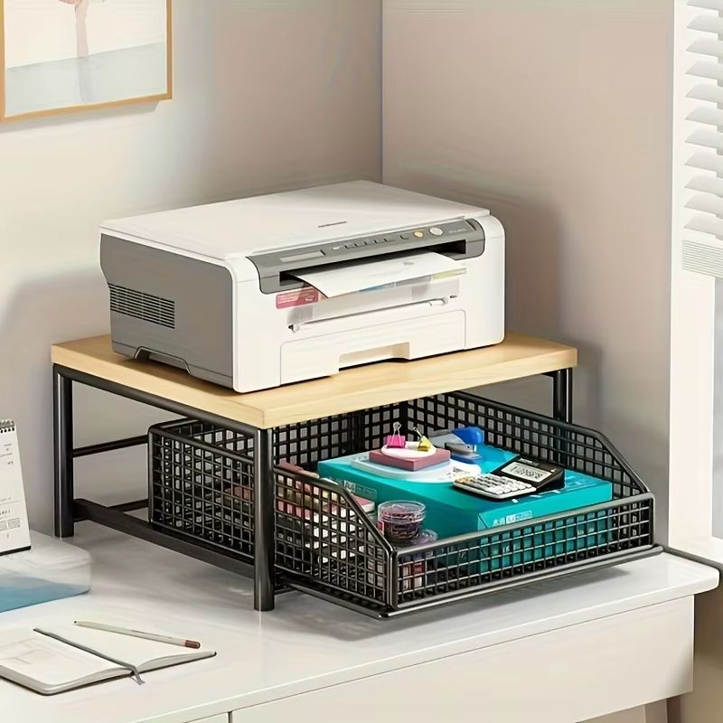 Modern Kitchen Microwave Rack Sturdy Solid Wood Metal Structure SpaceSaving Countertop Storage Ra 1