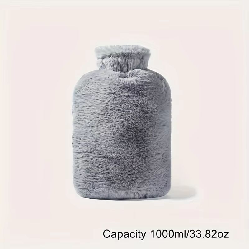 1L2L PVC Plush Hot Water Bottle LeakProof LargeCapacity Bed Abdomen Warmer With Soft Cover For Cr 6