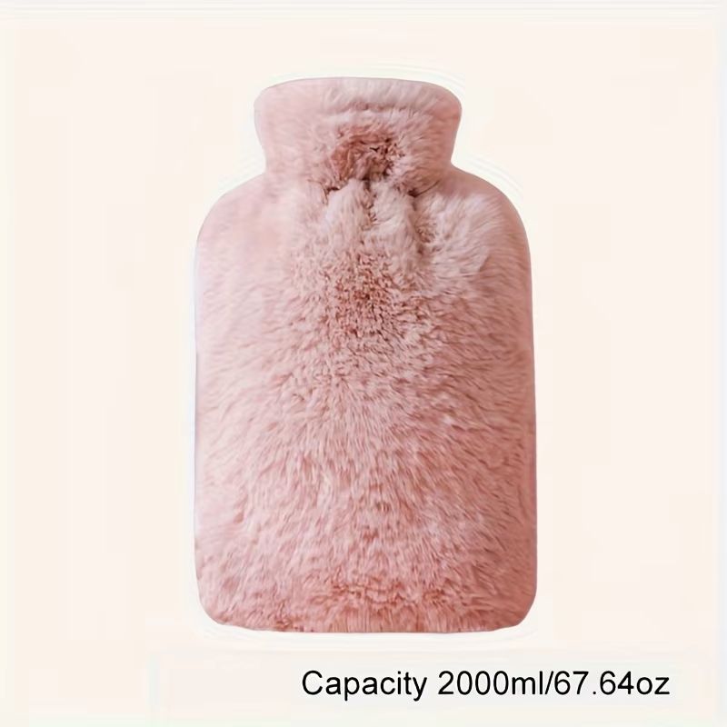 1L2L PVC Plush Hot Water Bottle LeakProof LargeCapacity Bed Abdomen Warmer With Soft Cover For Cr 8