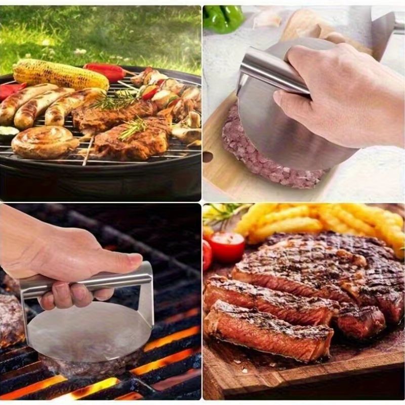 304 Stainless Steel Round Meat Mold HeavyDuty Patty Maker For Home Commercial Use 5