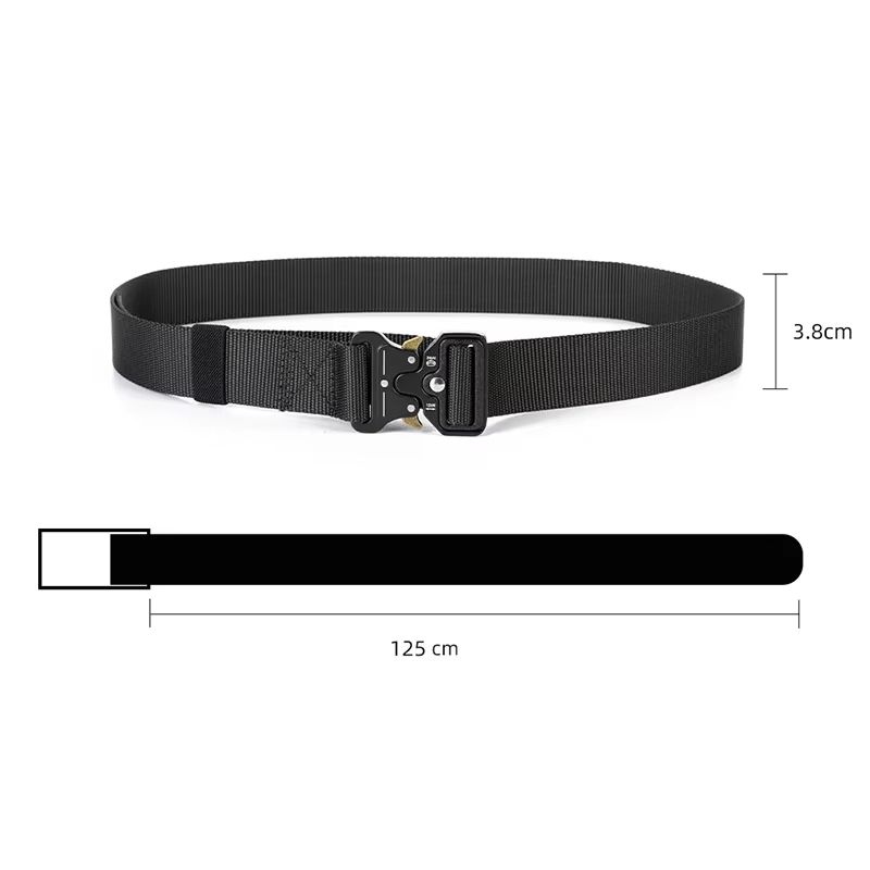 Tactical Belt Quick Release Outdoor Military Belt Soft Real Nylon Sports Accessory Unisex Black Be 3