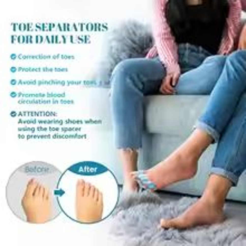 Silicone Finger Toe Protector Flexible Toe Separators Straighteners Bunion Pain Relief FootCare 2