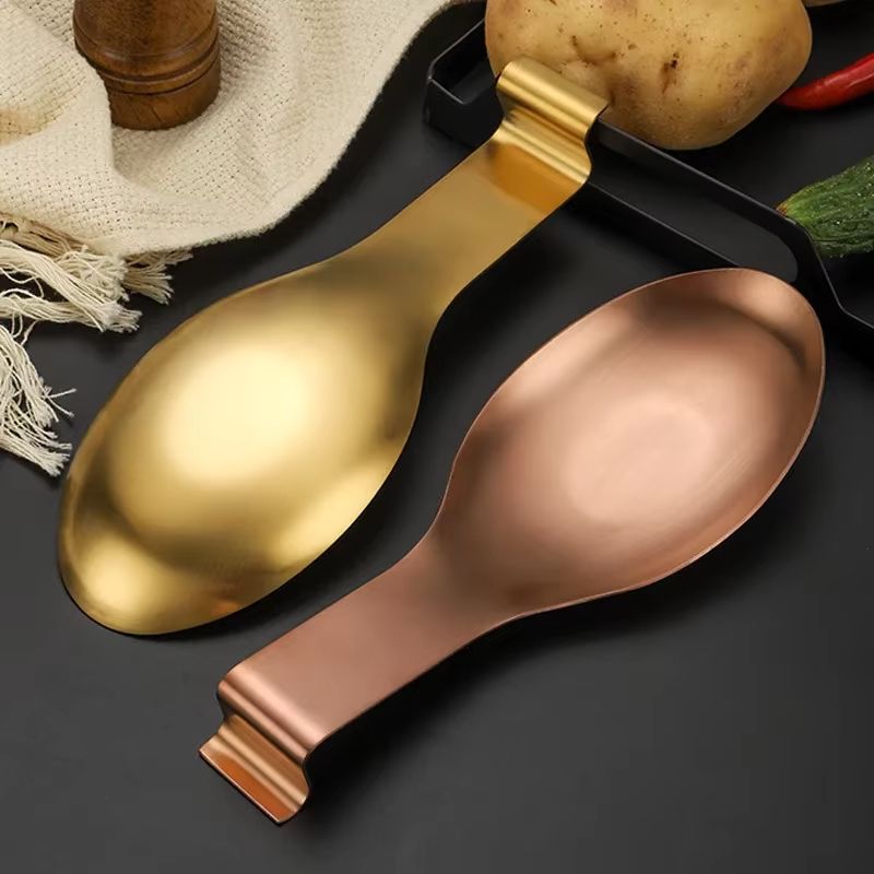 GoldPlated Thickened Stainless Steel Tableware Spoon Shelf Buffet Clip Tray Radium HotelGrade Kit 1