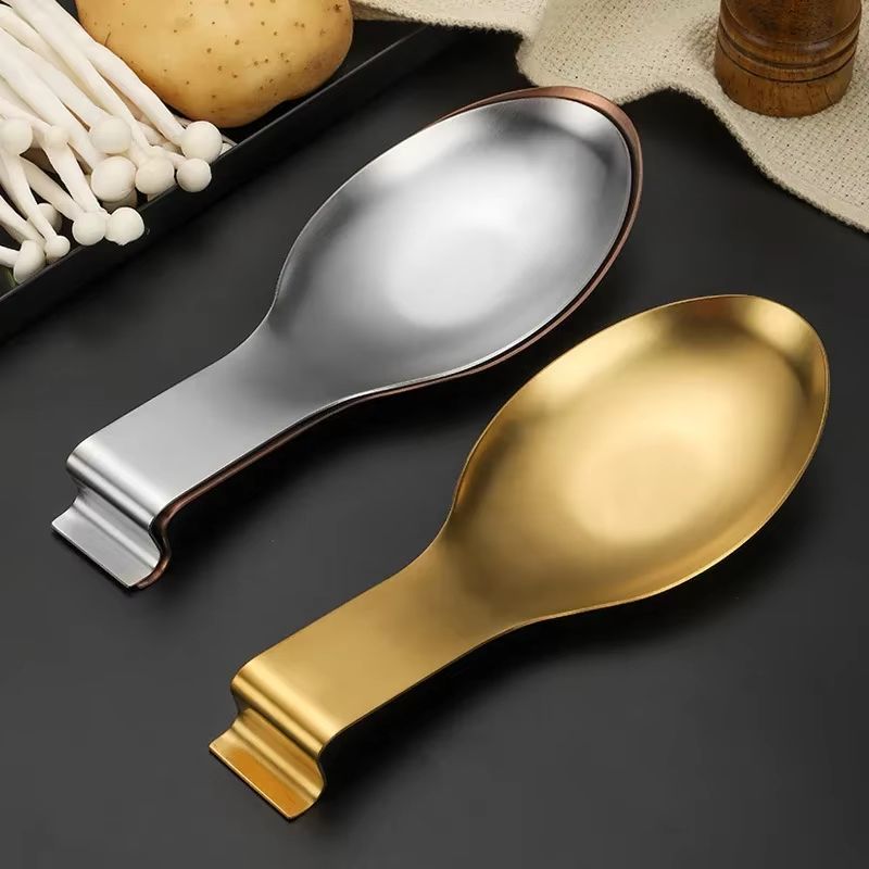 GoldPlated Thickened Stainless Steel Tableware Spoon Shelf Buffet Clip Tray Radium HotelGrade Kit 3