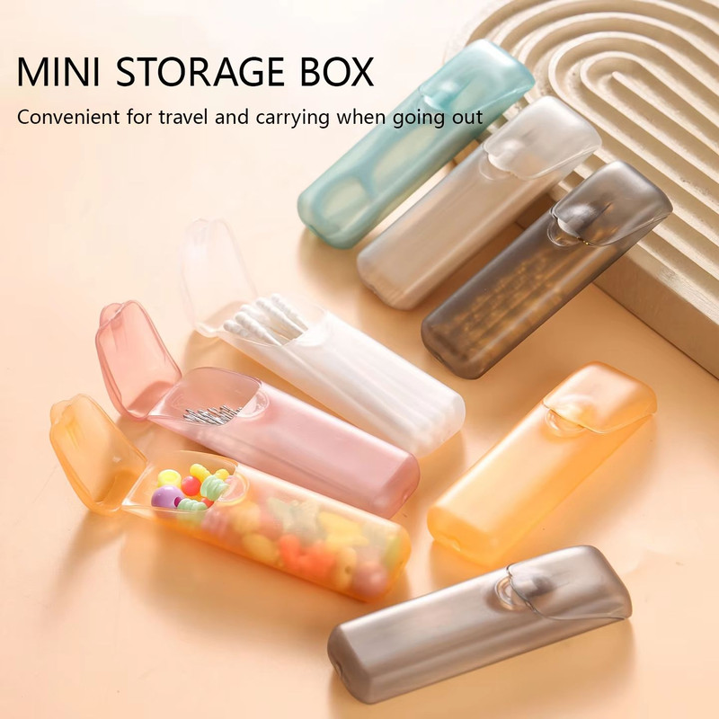 Mini Transparent Travel Storage Box Portable Toothpick Cotton Swab Organizer For Outdoor Kitchen 1