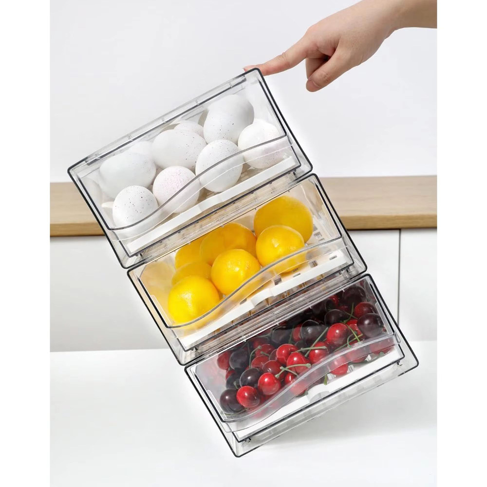 Stackable Refrigerator Organizer Bins Reusable Food Storage Containers Fridge Drawer Organizer Fo 4