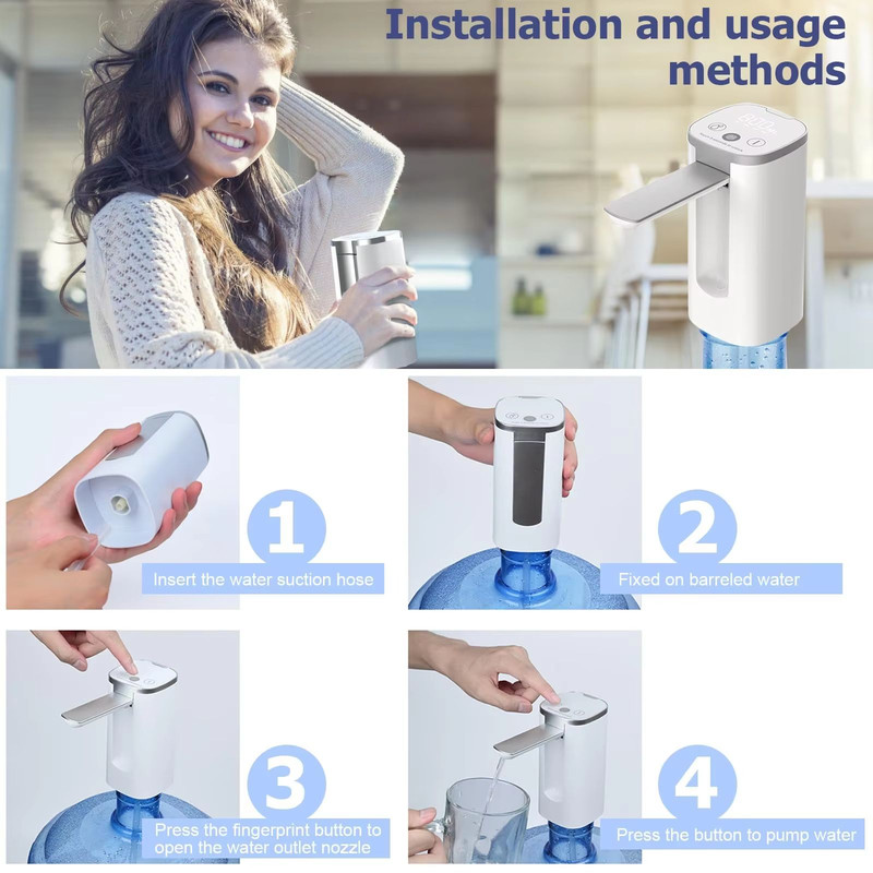 HydraFlow Universal Electric Water Bottle Dispenser Foldable Automatic Pump 2