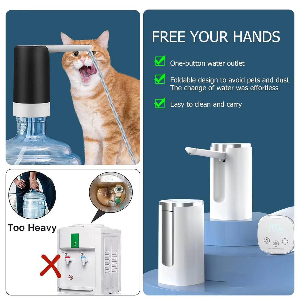 HydraFlow Universal Electric Water Bottle Dispenser Foldable Automatic Pump 3
