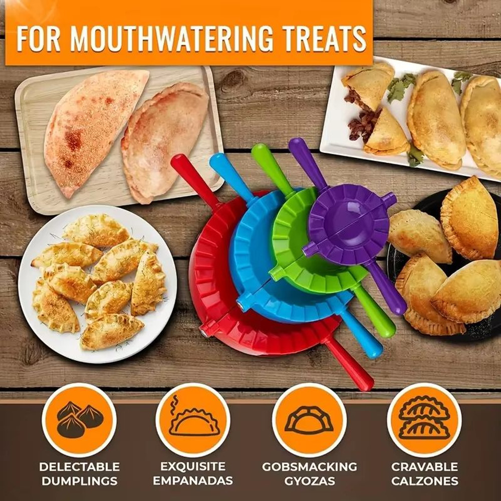 Precision ErgonomicHandle Dumpling Pastry Maker Mold MultiColor Kitchen Press Tool 4