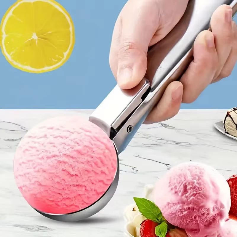 Premium Stainless Steel Ice Cream Scoop Fruit Scoop Multifunctional Kitchen Serving Tool 0
