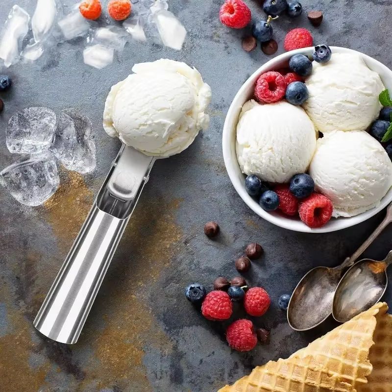 Premium Stainless Steel Ice Cream Scoop Fruit Scoop Multifunctional Kitchen Serving Tool 2