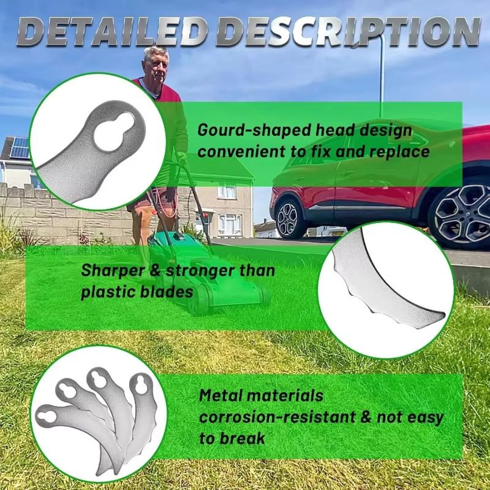 12Pack Metal Grass Trimmer Replacement Blades Durable Cutter Heads For Weed Whacker Brush Cutting 5