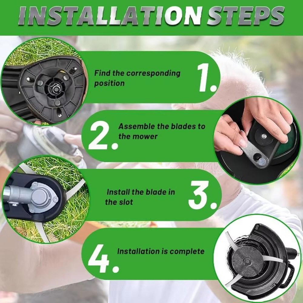 Durable Metal Blade For Brush Cutter Edger Universal Replacement Lawn MowerWeed Whacker Blade 5