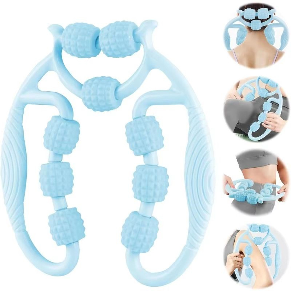 Premium DeepTissue Leg Body Massage Roller With Handle Cellulite Lymphatic Support 0