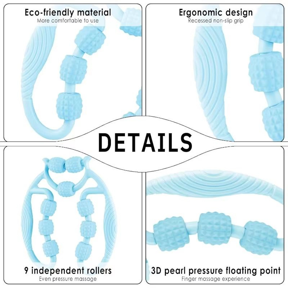 Premium DeepTissue Leg Body Massage Roller With Handle Cellulite Lymphatic Support 3