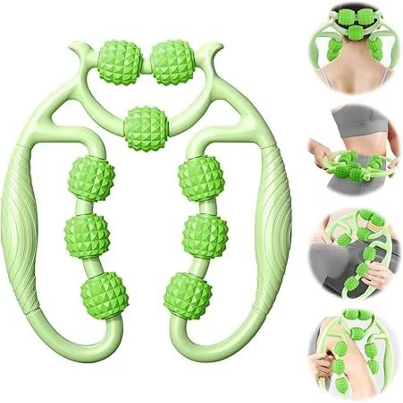 Premium DeepTissue Leg Body Massage Roller With Handle Cellulite Lymphatic Support 10