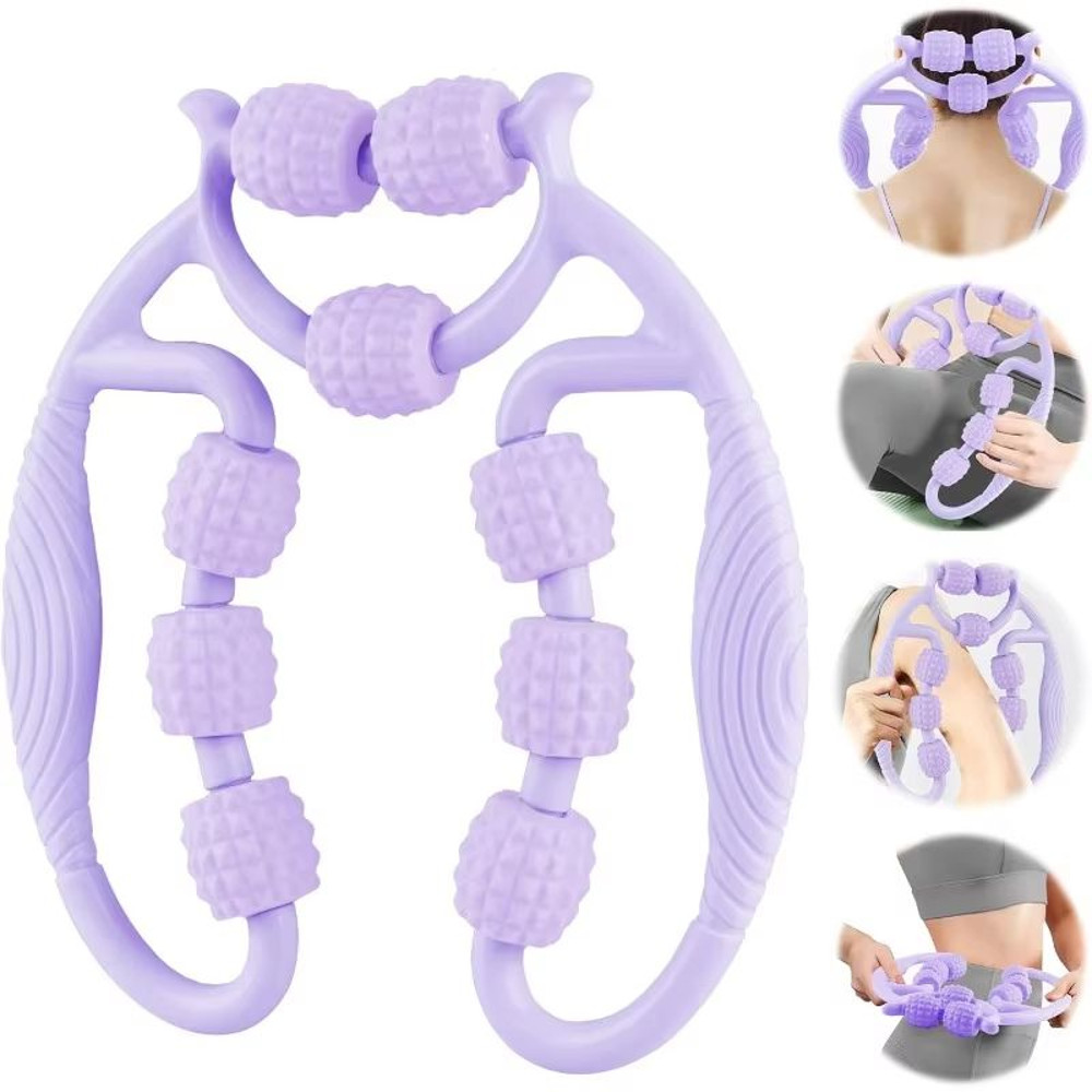 Premium DeepTissue Leg Body Massage Roller With Handle Cellulite Lymphatic Support 7