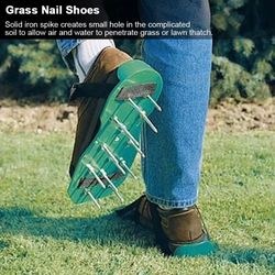 groundwalk lawn aerator shoes – spiked garden soil aeration sandals for yard & lawn