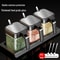 ClearView Glass Seasoning Jar With Spoon Household Sealed Storage Box For Salt Sugar Spices 0
