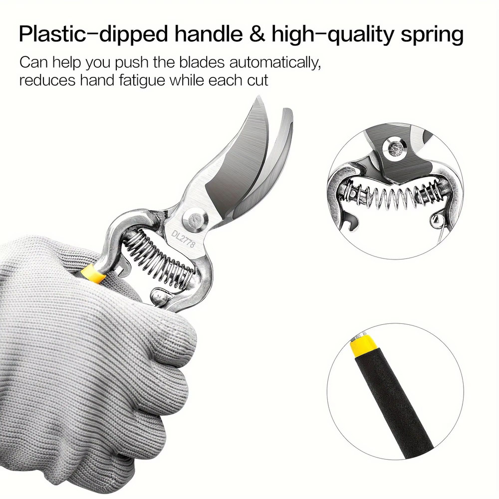 ProGrip 8 HeavyDuty Steel CurvedBlade Pruners Garden Pruning Shears For Bush Shrub Hedge Work 3